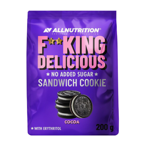 Ciasteczka kakaowe z nadzieniem – z substancjami słodzącymi, 200 g