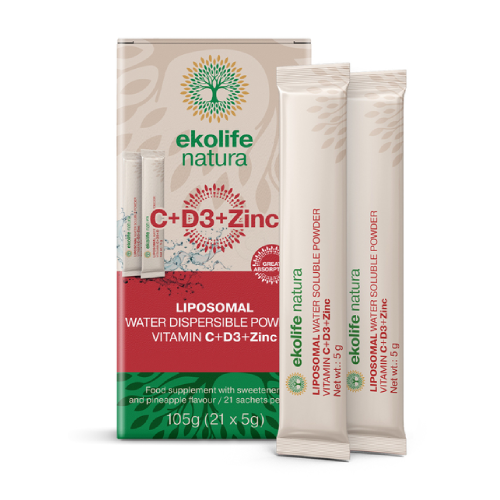 Liposomalna Witamina C + D3 + Cynk, 21 saszetek