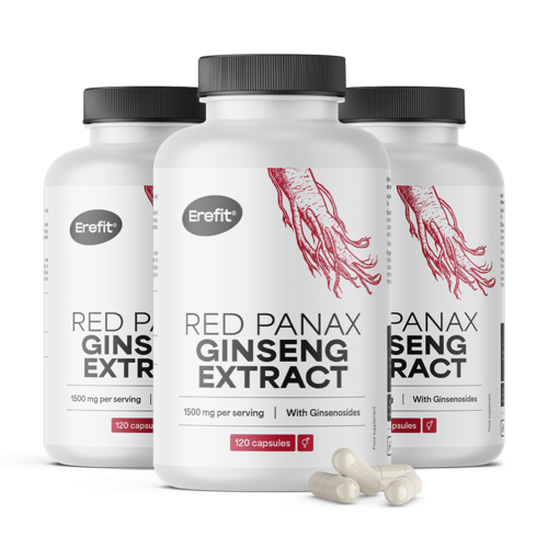 3x Ekstrakt z czerwonego żeń-szenia 1500 mg, razem 360 kapsułek