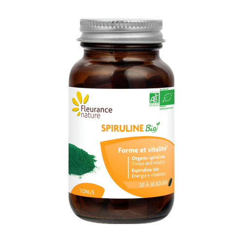 BIO Spirulina z witaminami A in B12.