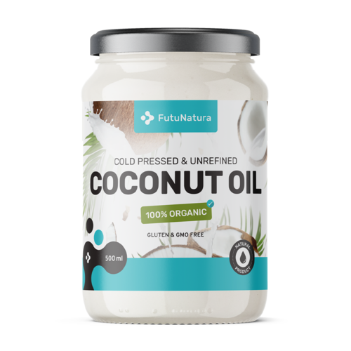 BIO Olej kokosowy – tłoczony na zimno, nierafinowany, 500 ml