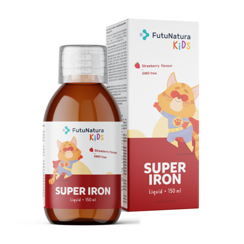 Super Iron: Żelazo + wit. z grupy B – suplement diety dla dzieci w płynie, 150 ml