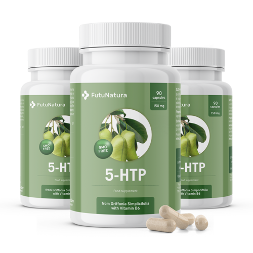 3x 5-HTP 150 mg - Griffonia Simplicifolia, razem 270 kapsułek