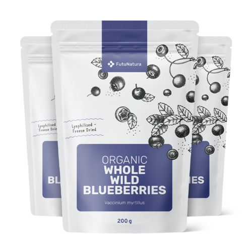 3x BIO Jagody Leśne - całe, razem 600 g