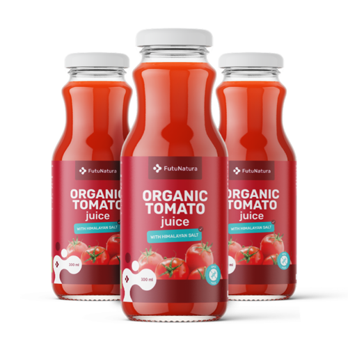 3x BIO Sok pomidorowy z solą himalajską, razem 900 ml