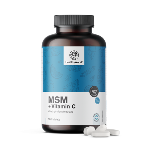 MSM 2000 mg – z witaminą C, 365 tabletek