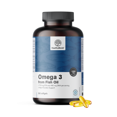 Omega-3 1000 mg – z oleju rybnego, 365 kapsułek miękkich