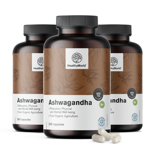 3x Ashwagandha 500 mg, razem 720 kapsułek