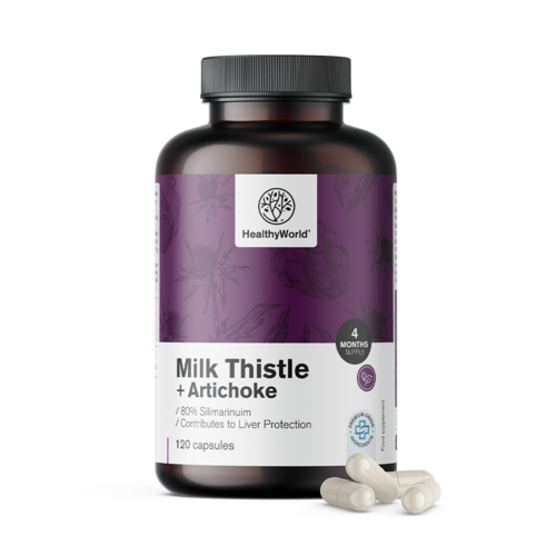 HealthyWorld® Ostropest plamisty + karczoch 120 kapsułek