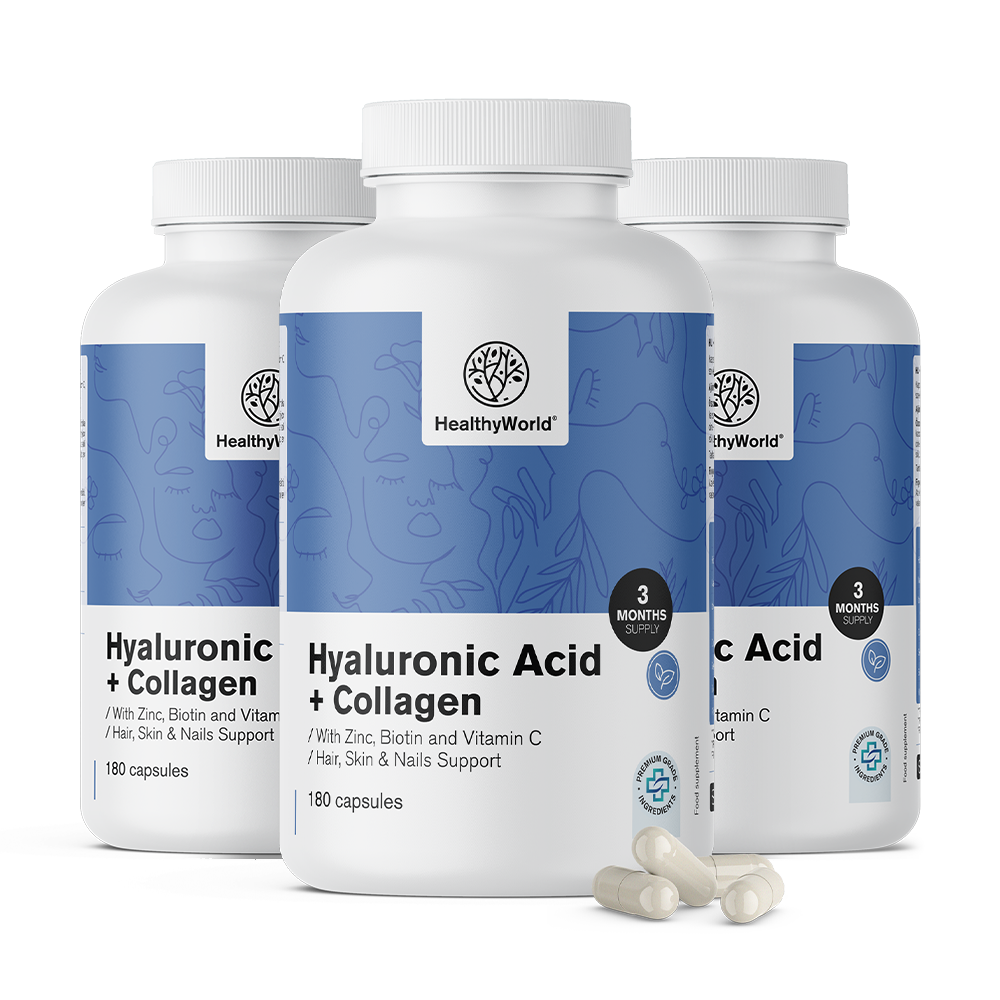 3x Kwas hialuronowy + kolagen kompleks Hialuronska kislina + kolagen kompleks