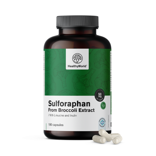 Sulforafan - z wyciągu z brokułów 50 mg, 180 kapsułek