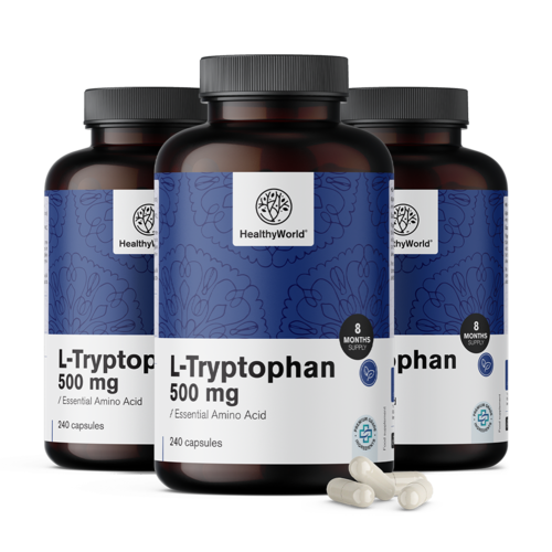 3x L-Tryptofan 500 mg, razem 720 kapsułek