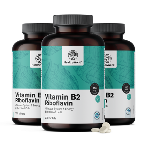 3x Witamina B2 - ryboflawina 100 mg, razem 600 tabletek