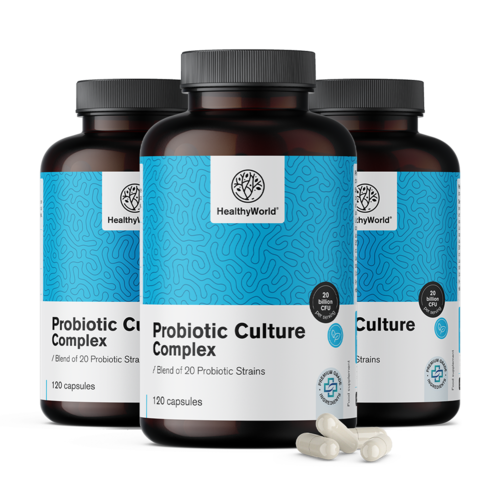 3x Probiotic Culture - kompleks kultur mikrobakteryjnych, razem 360 kapsułek