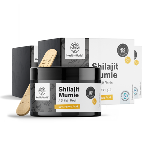3x Shilajit Mumie 600 mg – żywica, razem 90 g