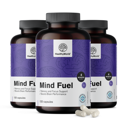 3x Mind Fuel - pamięć i koncentracja, razem 360 kapsułek