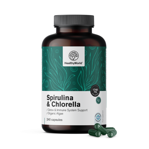 Spirulina i chlorella 1740 mg, 240 kapsułek