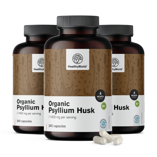 3x BIO Psyllium (babka jajowata) 1400 mg, razem 720 kapsułek