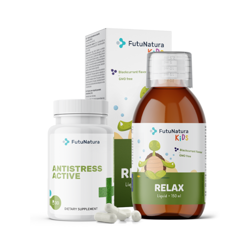 Uspokojenie: AntiStress + Suplement diety w płynie dla dzieci, zestaw