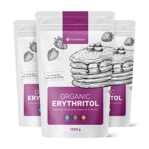 3x BIO Erytrytol, naturalny słodzik, razem 3000 g