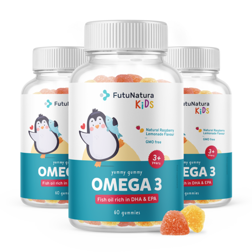 3x OMEGA-3 – Żelki dla dzieci, razem 180 żelków