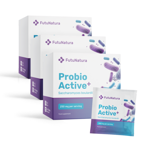 3x Probio Active PLUS - Saccharomyces boulardii 250 mg, razem 30 saszetek