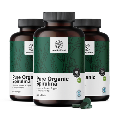 3x BIO Spirulina 500 mg, razem 1800 tabletek