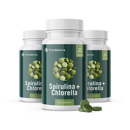 3x Algi Spirulina + Chlorella, razem 300 tabletek