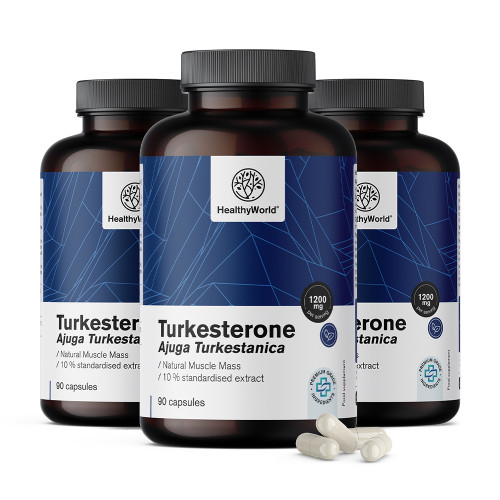 3x Turkesteron 1200 mg, razem 270 kapsułek