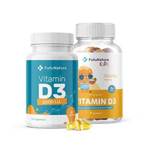 Witamina D3 Family pack, 60 kapsułek + 90 żelek