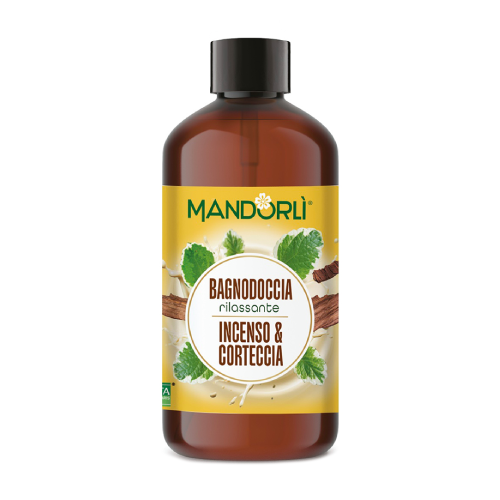 Żel pod prysznic i do kąpieli - kadzidło i kora drzewna.