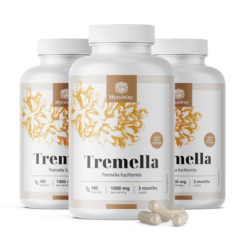 3x Tremella 1000 mg – ekstrakt, razem 540 kapsułek