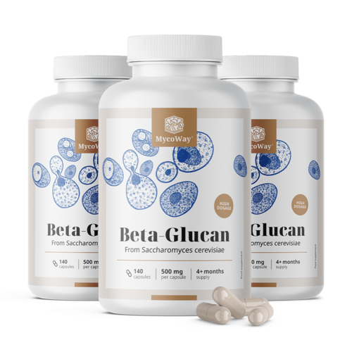 3x Beta-glukan 500 mg, razem 420 kapsułek