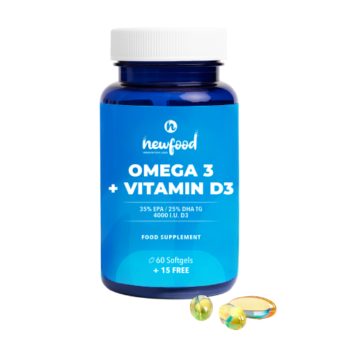 Omega-3 + witamina D3, 60 kapsułek