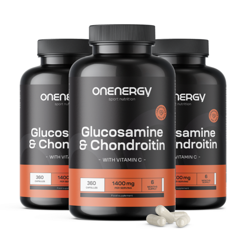 3x Glukozamina + chondroityna 1400 mg, razem 1080 kapsułek