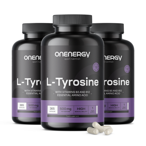 3x L-Tyrozyna 500 mg, razem 1095 kapsułek
