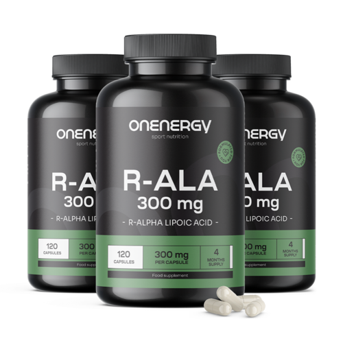 3x R-ALA – kwas R-alfa-liponowy 300 mg, razem 360 kapsułek