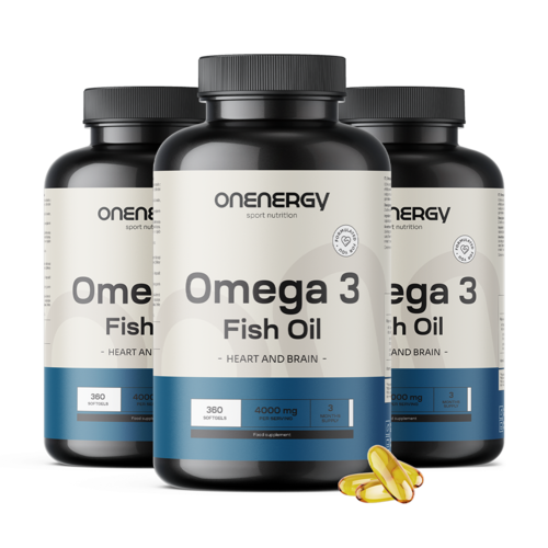 3x Omega-3 1000 mg - z oleju rybnego, razem 1080 kapsułek miękkich