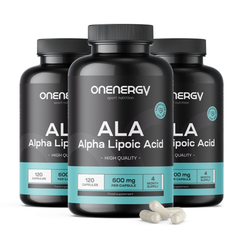3x ALA - kwas alfa-liponowy 600 mg, razem 360 kapsułek