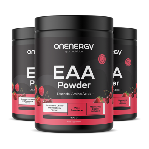 3x EAA w proszku - malina, wiśnia, truskawka, razem 1500 g