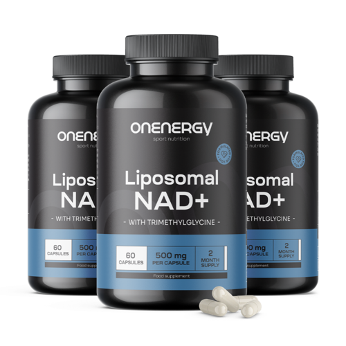 3x Liposomalny NAD+ 500 mg - z trimetyloglicyną, razem 180 kapsułek