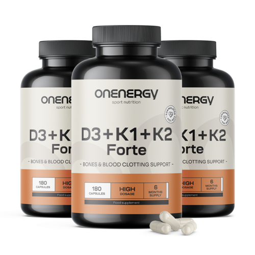 3x Witaminy D3 + K1 + K2 FORTE, razem 540 kapsułek