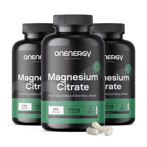 3x Cytrynian magnezu 444 mg, razem 720 kapsułek