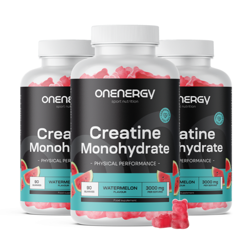 3x Monohydrat kreatyny 3000 mg – arbuz, razem 270 żelków
