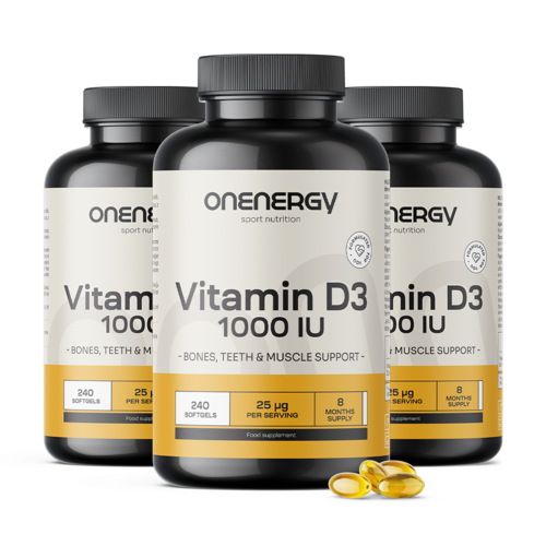 3x Witamina D3 1000 j.m., razem 720 kapsułek miękkich