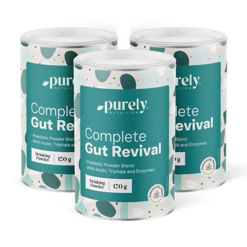 3x Complete Gut Revival – mieszanka prebiotyczna w proszku, razem 450 g
