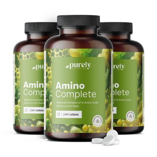 3x Amino Complete - zrównoważony kompleks 12 aminokwasów, razem 720 tabletek