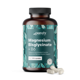 Bisglicynian magnezu z witaminą B6, 180 kapsułek