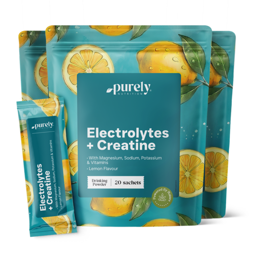 3x Elektrolity z kreatyną – cytryna, razem 60 saszetek