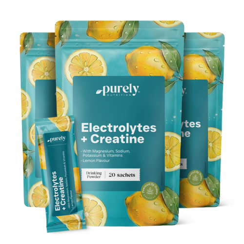 3x Elektrolity z kreatyną – cytryna, razem 60 saszetek